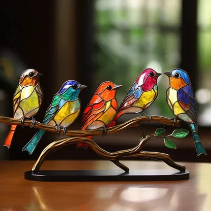 ARTISANFINCH – Handgefertigte bunte Vogelstatue aus Acryl zur Dekoration 5
