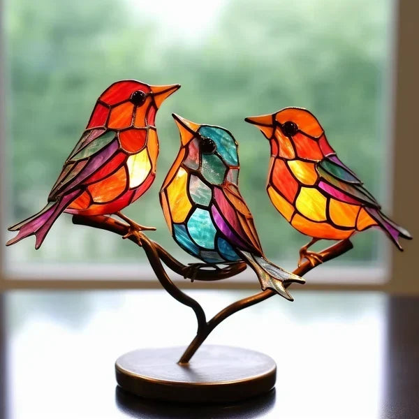 ARTISANFINCH – Handgefertigte bunte Vogelstatue aus Acryl zur Dekoration 6