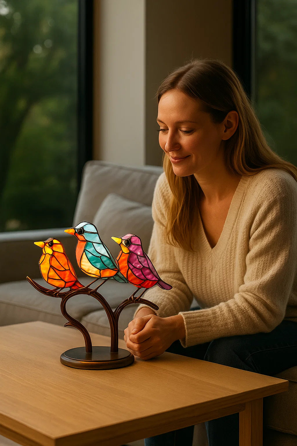 ARTISANFINCH – Handgefertigte bunte Vogelstatue aus Acryl zur Dekoration 8