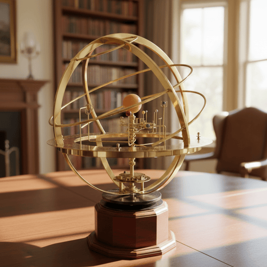 ASTROGLOBE – Sonnensystemmodell aus Messing mit allen 9 handgeformten Planeten 0