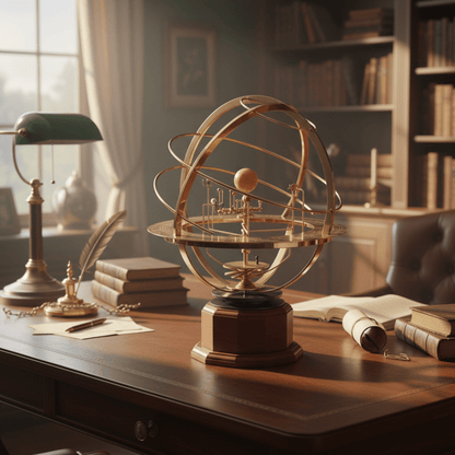 ASTROGLOBE – Sonnensystemmodell aus Messing mit allen 9 handgeformten Planeten 2