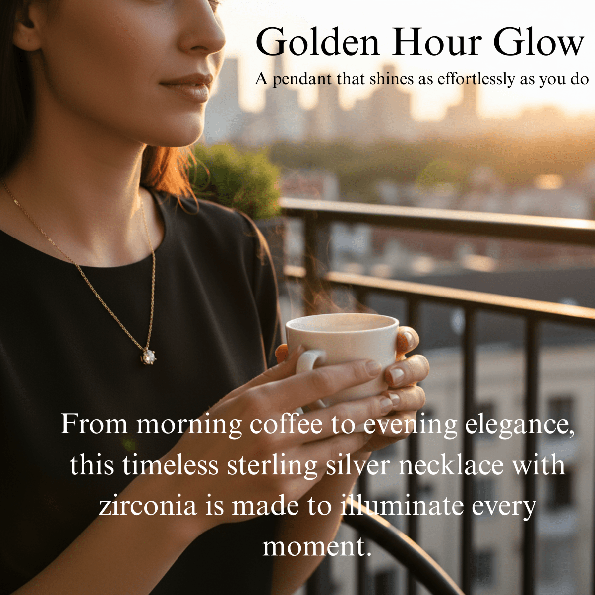 AURELIA ANHÄNGER – Zirkonia Halskette aus 925 Sterling Silber mit geometrischem Design 1