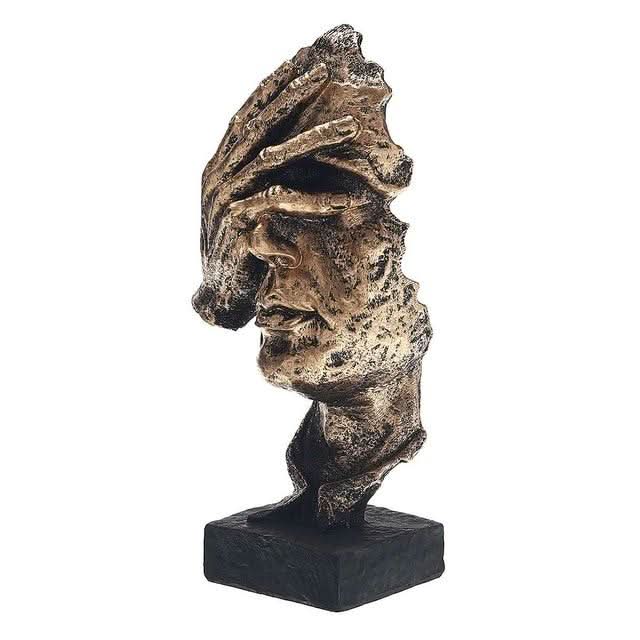 Abstrakte goldene Skulptur | Nordische moderne Wohnkultur | Minimalistischer Kunstakzent | Skandinavischer Stil | Elegantes Innendesign 1