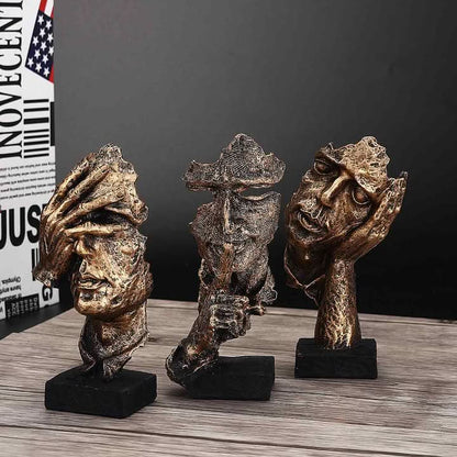 Abstrakte goldene Skulptur | Nordische moderne Wohnkultur | Minimalistischer Kunstakzent | Skandinavischer Stil | Elegantes Innendesign 5