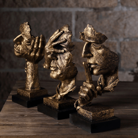 Abstrakte goldene Skulptur | Nordische moderne Wohnkultur | Minimalistischer Kunstakzent | Skandinavischer Stil | Elegantes Innendesign 6