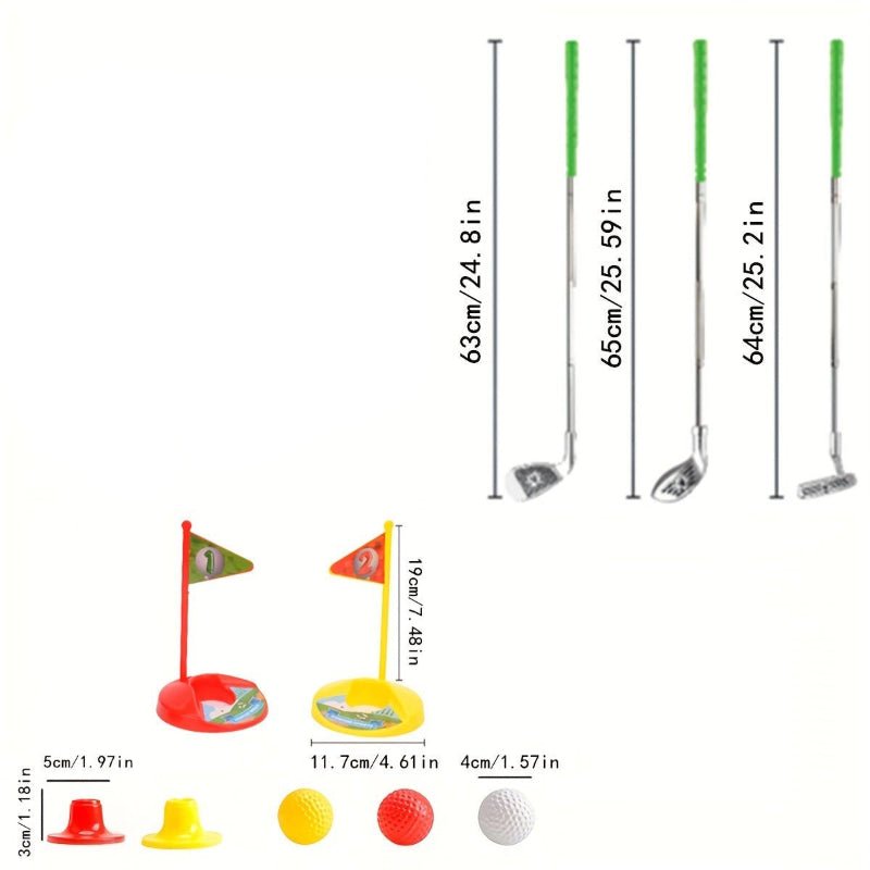 SWINGIQ – Verstellbares Kinder-Golfset mit Teleskopschlägern, 3 Bällen & 2 Zielen für Kinder von 3–8 Jahren