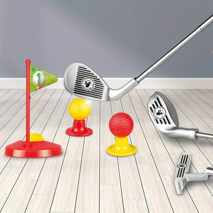 SWINGIQ – Verstellbares Kinder-Golfset mit Teleskopschlägern, 3 Bällen & 2 Zielen für Kinder von 3–8 Jahren