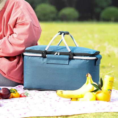 CARRYVA – Cesta de picnic plegable con espacioso compartimento de 18L y práctica función de plegado