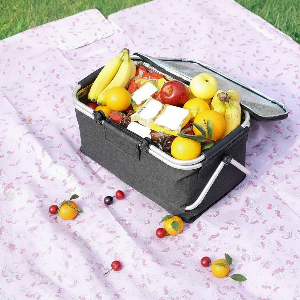 CARRYVA – Cesta de picnic plegable con espacioso compartimento de 18L y práctica función de plegado