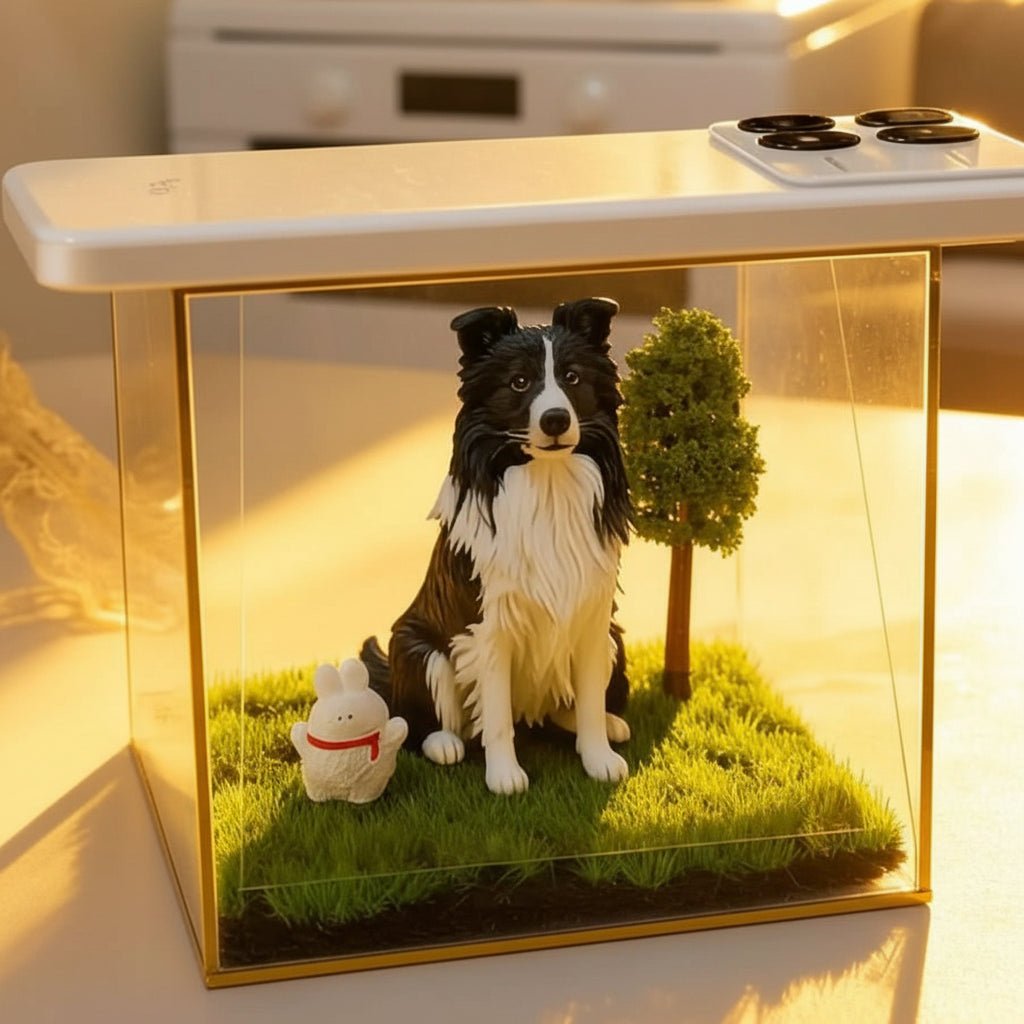 HOLOPET – Caja de recuerdos acrílica para mascotas con aspecto holográfico