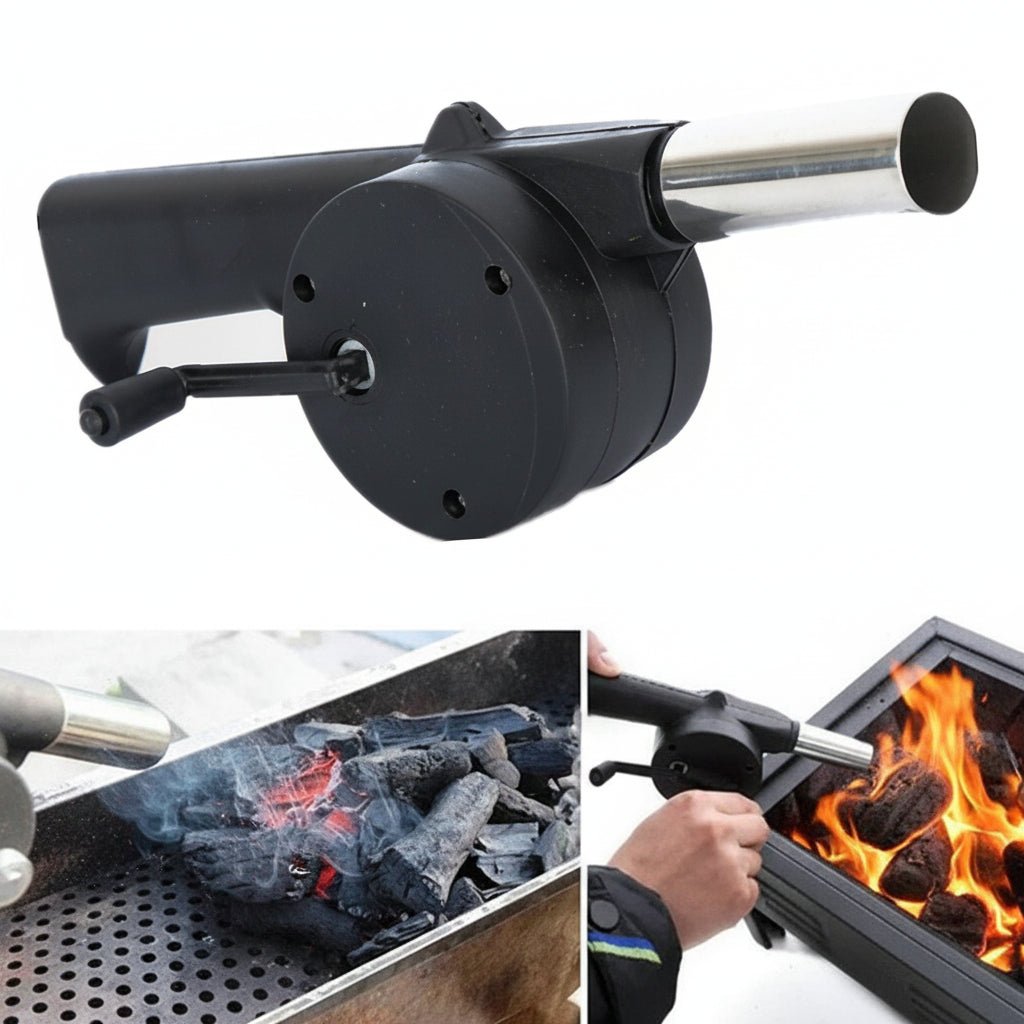 Aluminium Grillgebläse - Tragbarer Feuerstarter für Grill und Camping, Manuelles Design, Schnelles Anzünden 4