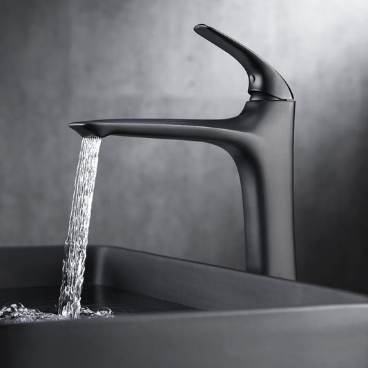 Grifo para lavabo BRASSLINE – Grifo moderno de un solo orificio para lavabo en latón con acabado negro antiguo
