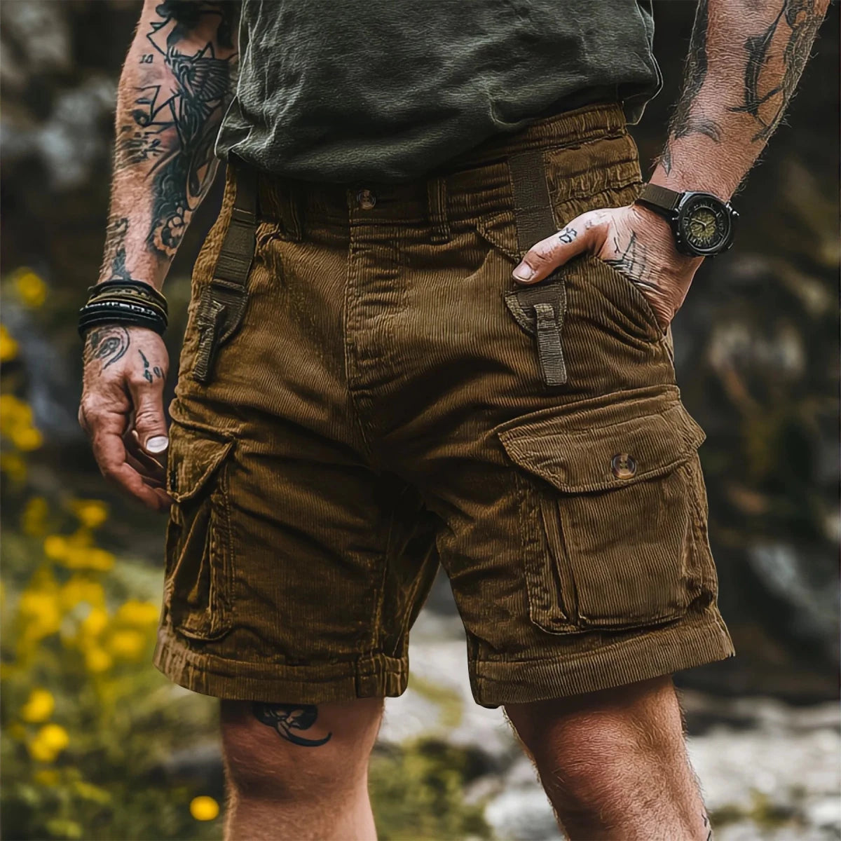 Atmungsaktive Cargo Shorts Herren - Trendige Kurze Hosen für den Sommer 0