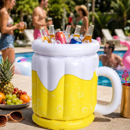 Aufblasbarer Bierkrug-Eiskübel – Tragbarer PVC Getränkekühler für Sommerpartys 0