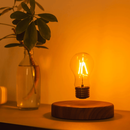 Bombilla LED flotante LumiGlide | Lámpara magnéticamente suspendida con control táctil para espacios modernos
