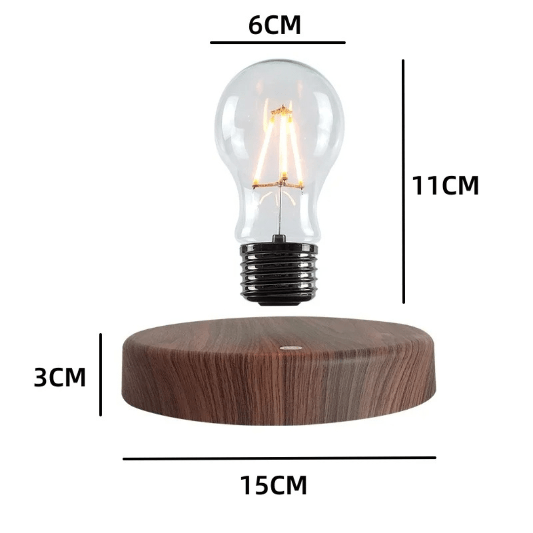 Bombilla LED flotante LumiGlide | Lámpara magnéticamente suspendida con control táctil para espacios modernos