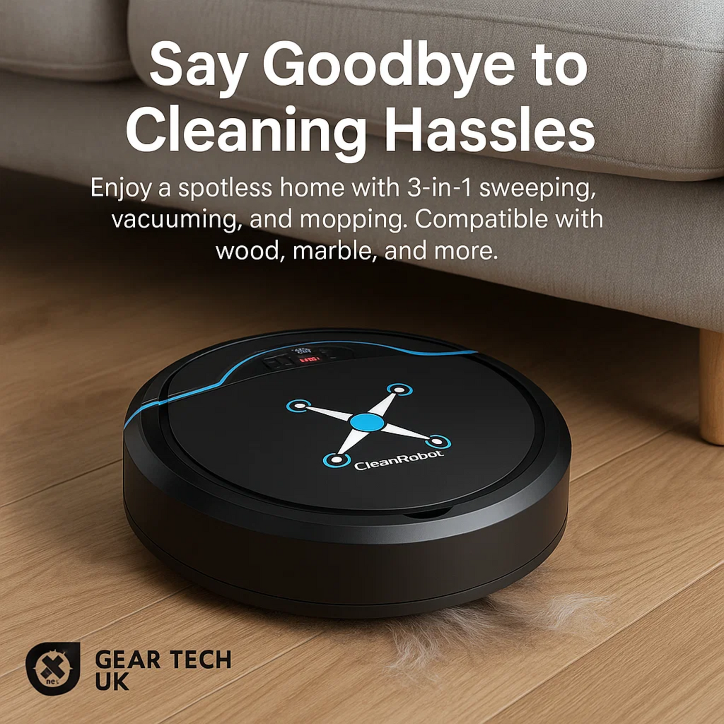 CLEANBOT - Aspirateur robot automatique avec navigation intelligente & fonction balayage