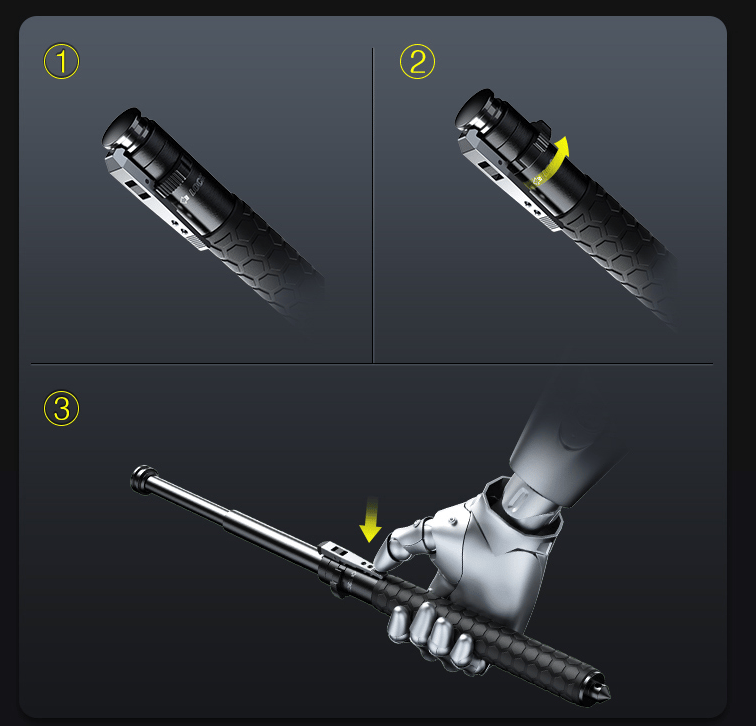 Guardian Trek Stick - Automatic walking stick with self-defence function