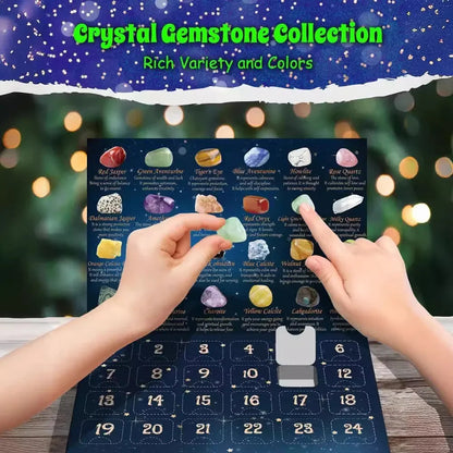 CRYSTAL ADVENT STONE CALENDAR 2025 – 24 natürliche Edelsteine für den Weihnachts-Countdown