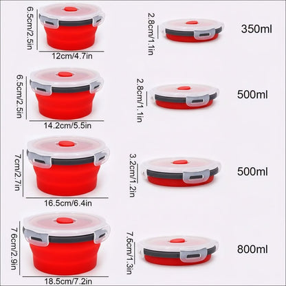 BENTOFLEX – Faltbare Silikon-Bento-Lunchbox, tragbarer Lebensmittelbehälter mit auslaufsicherem Deckel 4