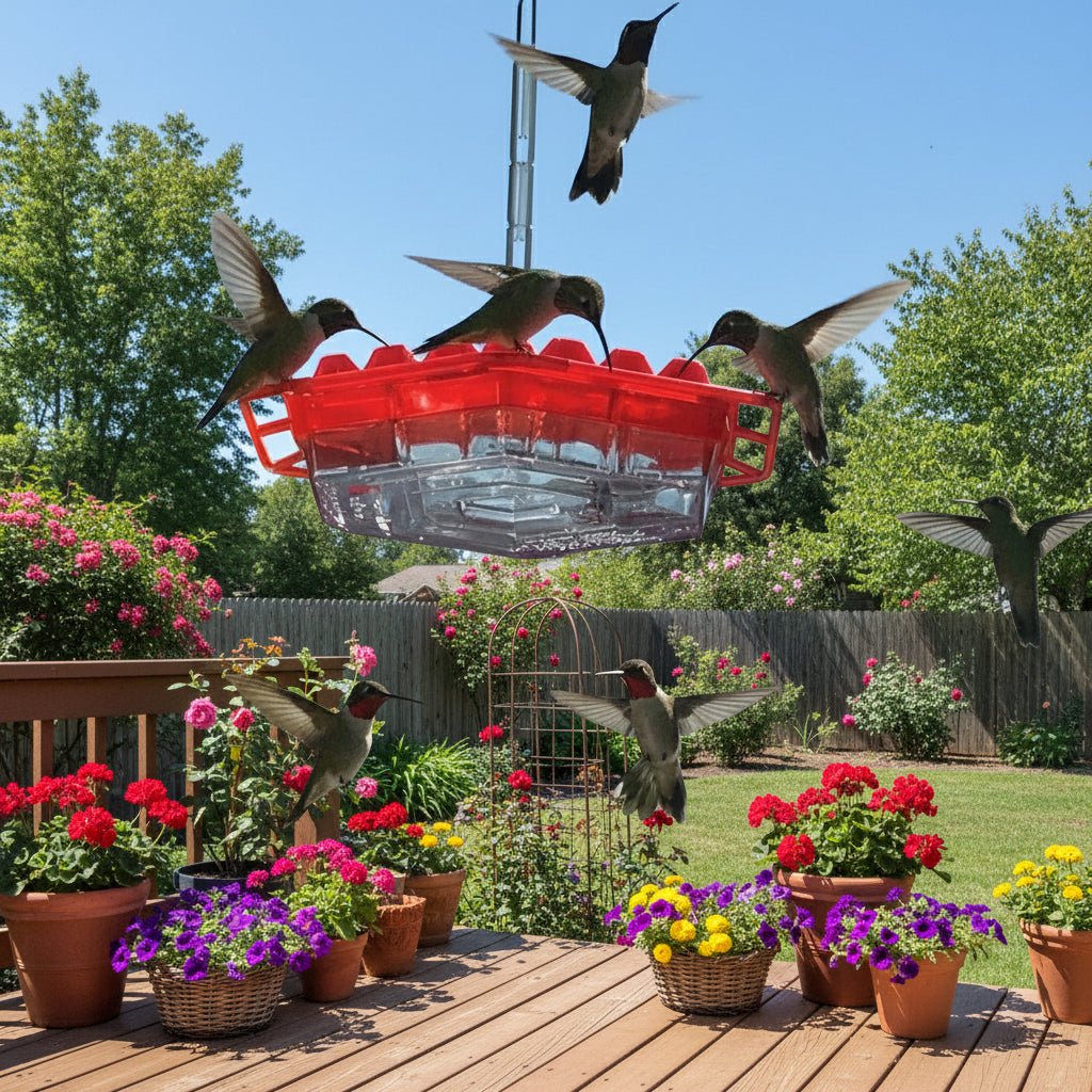 BIRDIBLOOM – Farbenfrohes Hänge-Vogelhaus & wetterfester Kolibri-Futterspender 2
