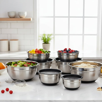 BOWLCORE – Rührschüssel aus Edelstahl mit rutschfestem Silikonboden 1