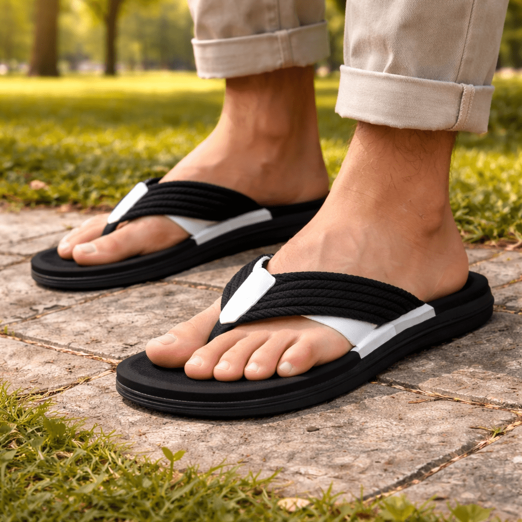 BRAIDO – Herren-Zangenschuhe mit gewebten Riemen und strukturiertem Fußbett 0