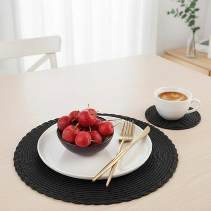 BRAIDSET – 6er-Pack runde, gewebte Platzsets (34 cm) für Esstische 0
