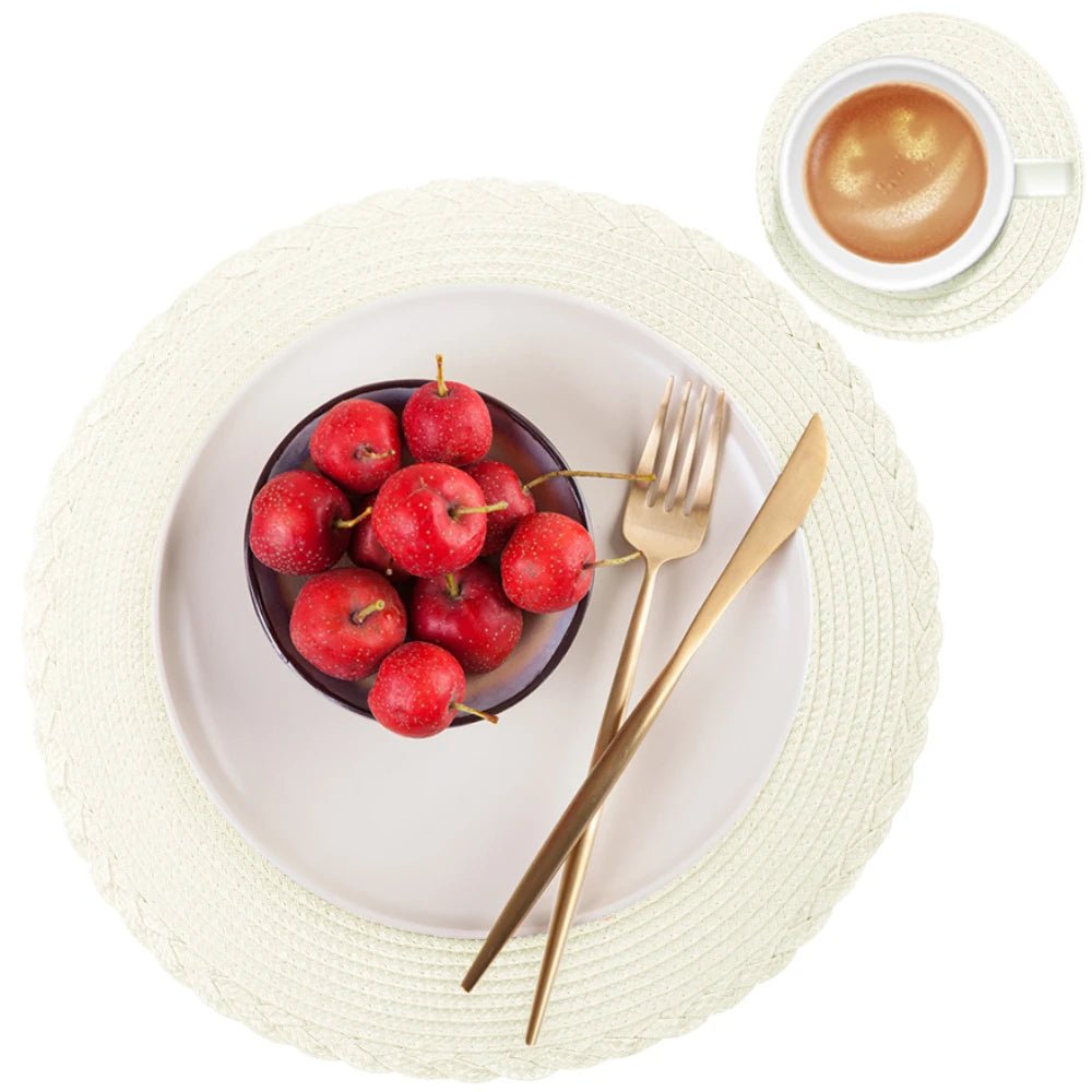 BRAIDSET – 6er-Pack runde, gewebte Platzsets (34 cm) für Esstische 2