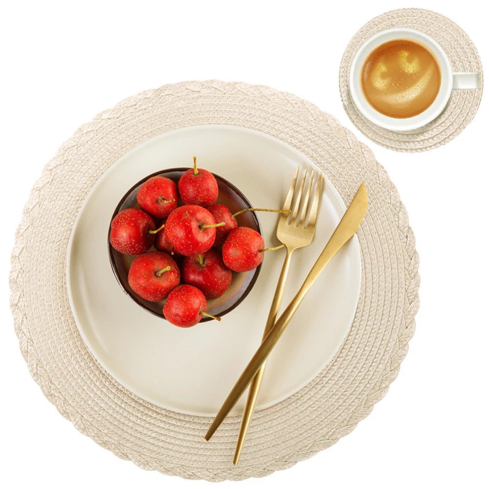 BRAIDSET – 6er-Pack runde, gewebte Platzsets (34 cm) für Esstische 3