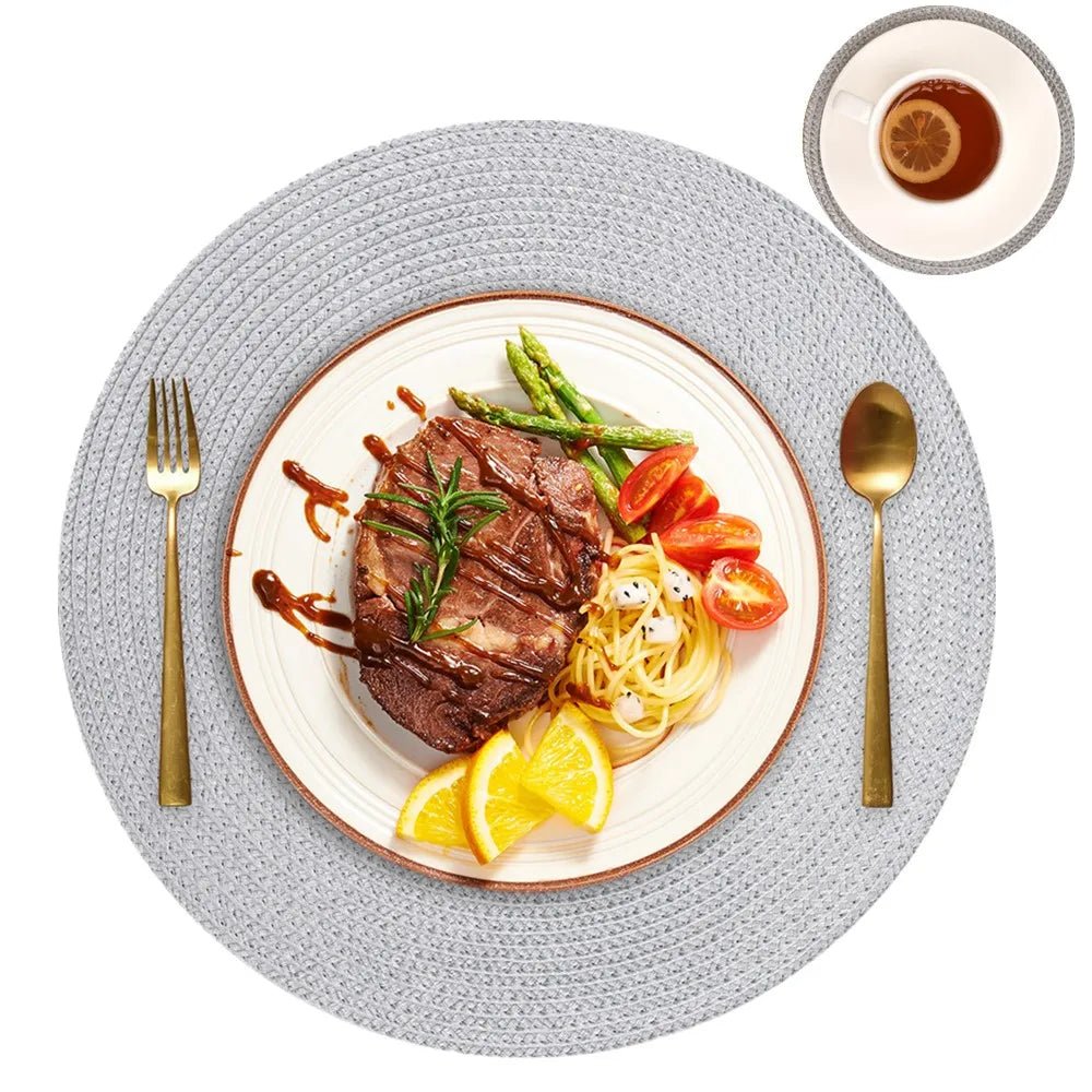 BRAIDSET – 6er-Pack runde, gewebte Platzsets (34 cm) für Esstische 7