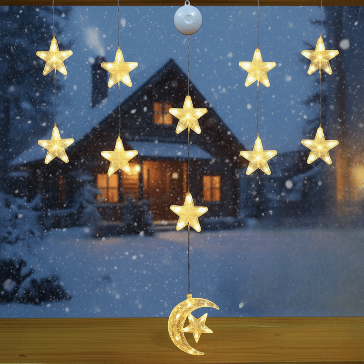BRIGHTJOY – LED-Weihnachtslichter mit Saugnapf für Fenster und Glasdekoration 0