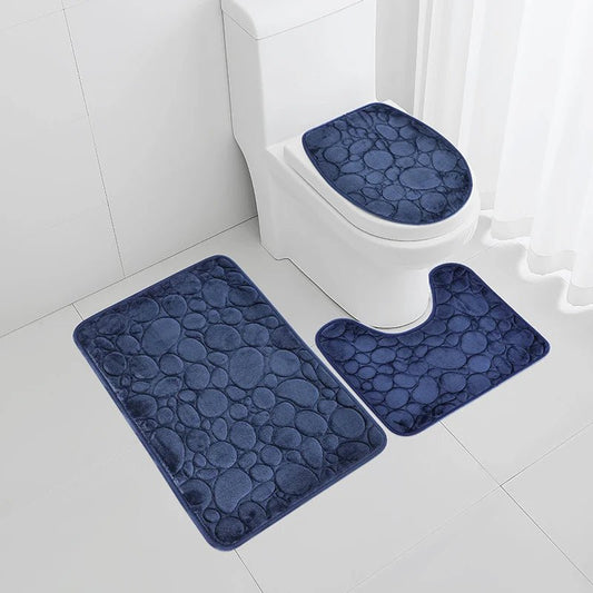 CasaBath – 3-piece bathroom mat set made of microfiber, non-slip & absorbent