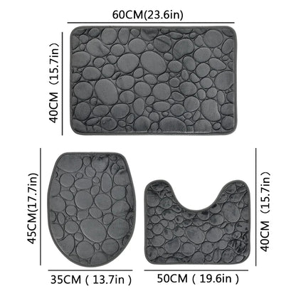 CasaBath – Juego de 3 alfombrillas de baño de microfibra, antideslizantes y absorbentes