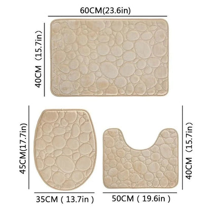 CasaBath – Ensemble de 3 tapis de salle de bain en microfibre, antidérapant et absorbant