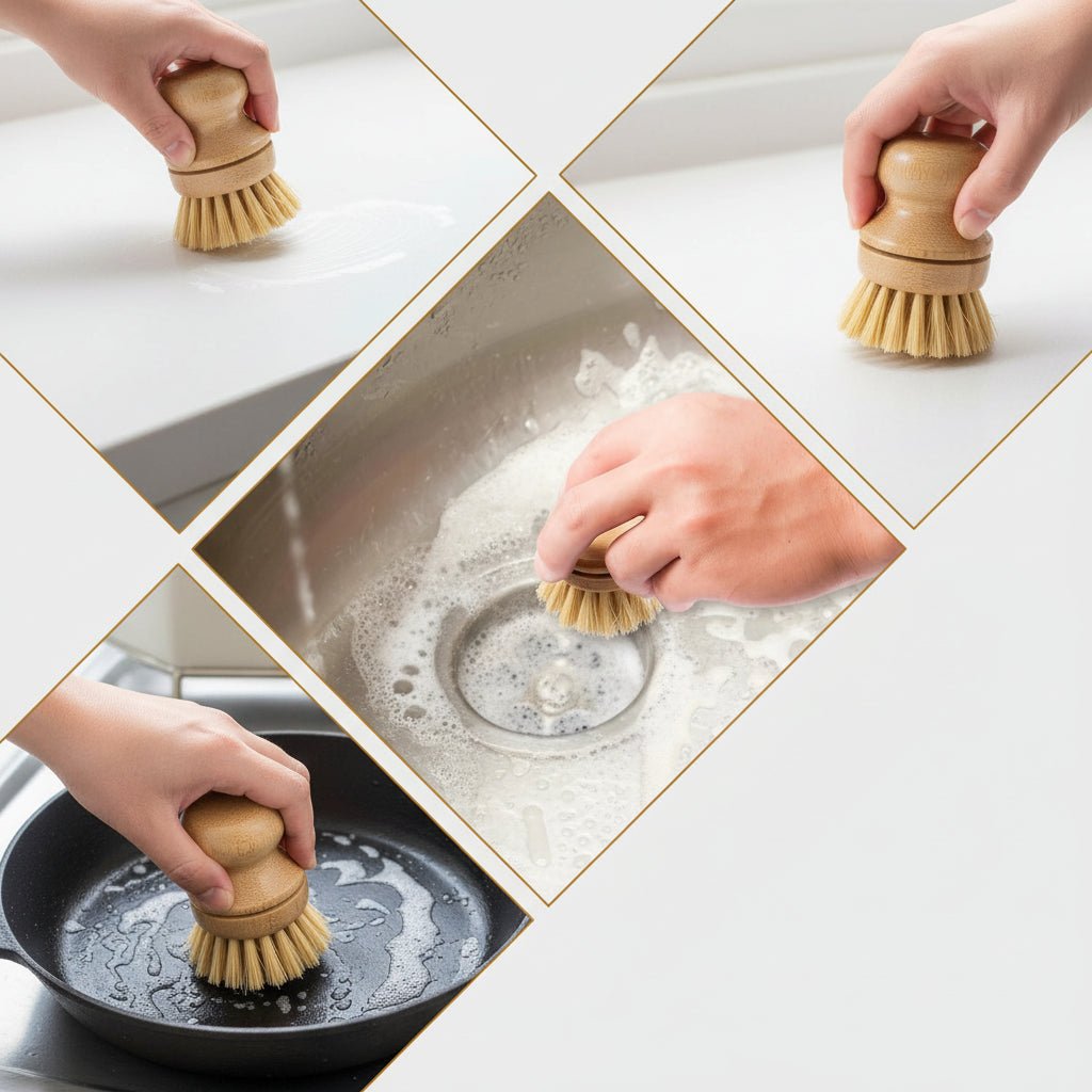 BambooClean - Umweltfreundliche Küchenspülbürste aus Bambus mit Sisalborsten 4