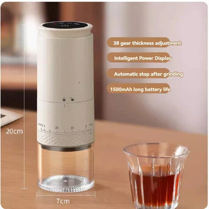 GrindPro – Moulin à café électrique avec 38 niveaux de mouture et fonction de charge USB-C