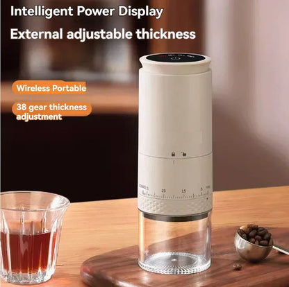 GrindPro – Moulin à café électrique avec 38 niveaux de mouture et fonction de charge USB-C