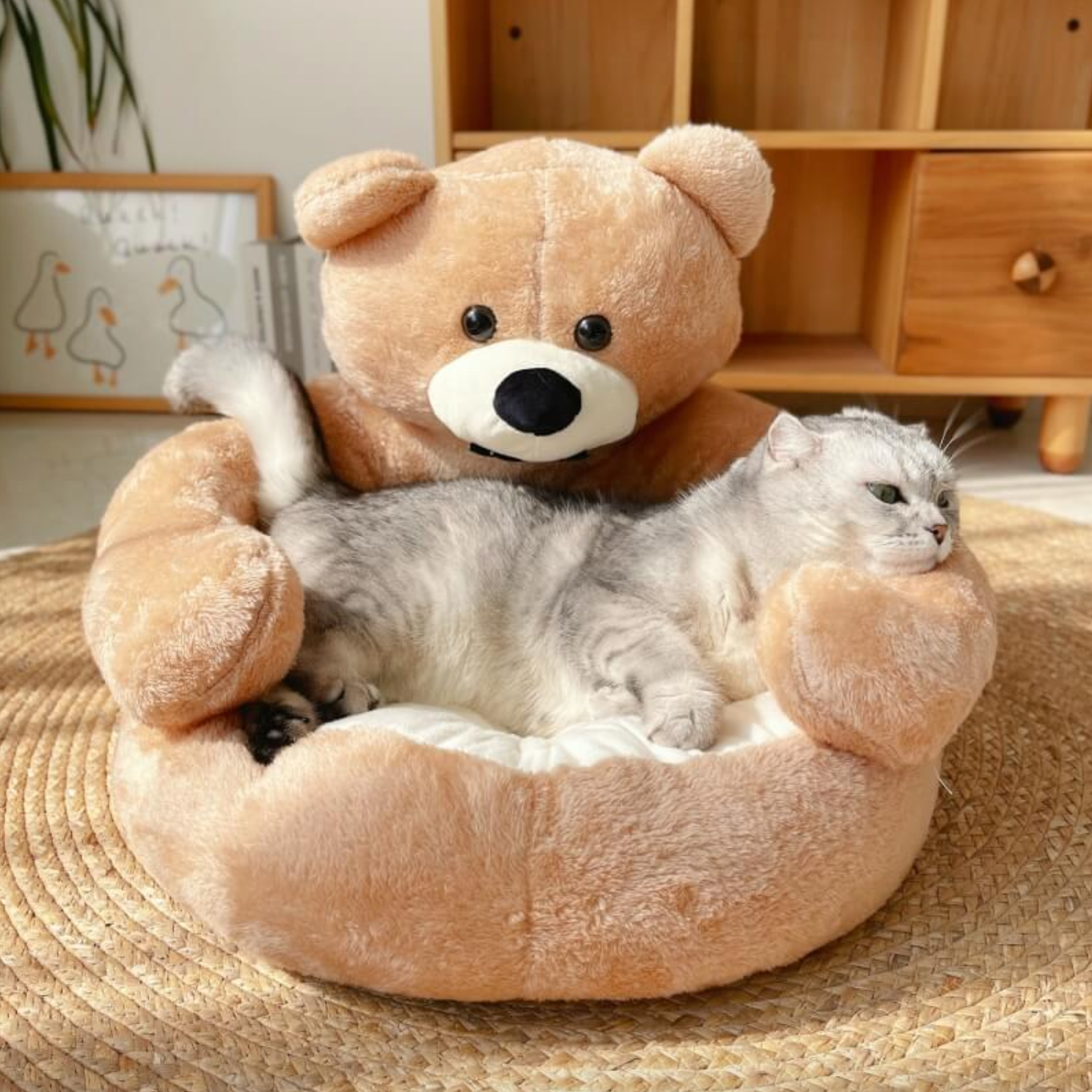 Samiya - Luxus -Plüsch -Katzenbett für schlafende Komfort-2