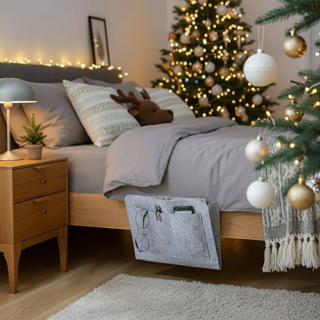 CABLE HUG – Filz-Aufbewahrungsorganizer für den Nachttisch mit integrierten Kabeldurchführungen 1