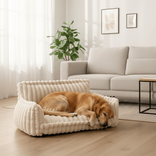 CANILUX – Orthopädisches Hundebett mit erhöhter Kopfstütze & weichem Kissen 1