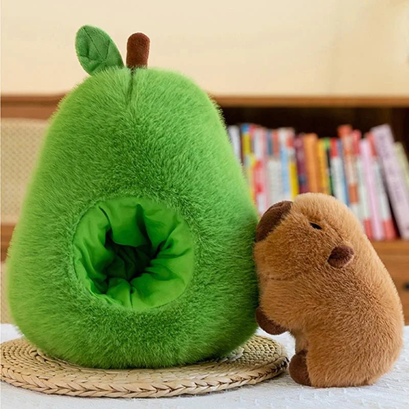 CAPYPIG – 2-in-1 Plüschtier Baby Avocado Capybara Stofftier für Kinder 0