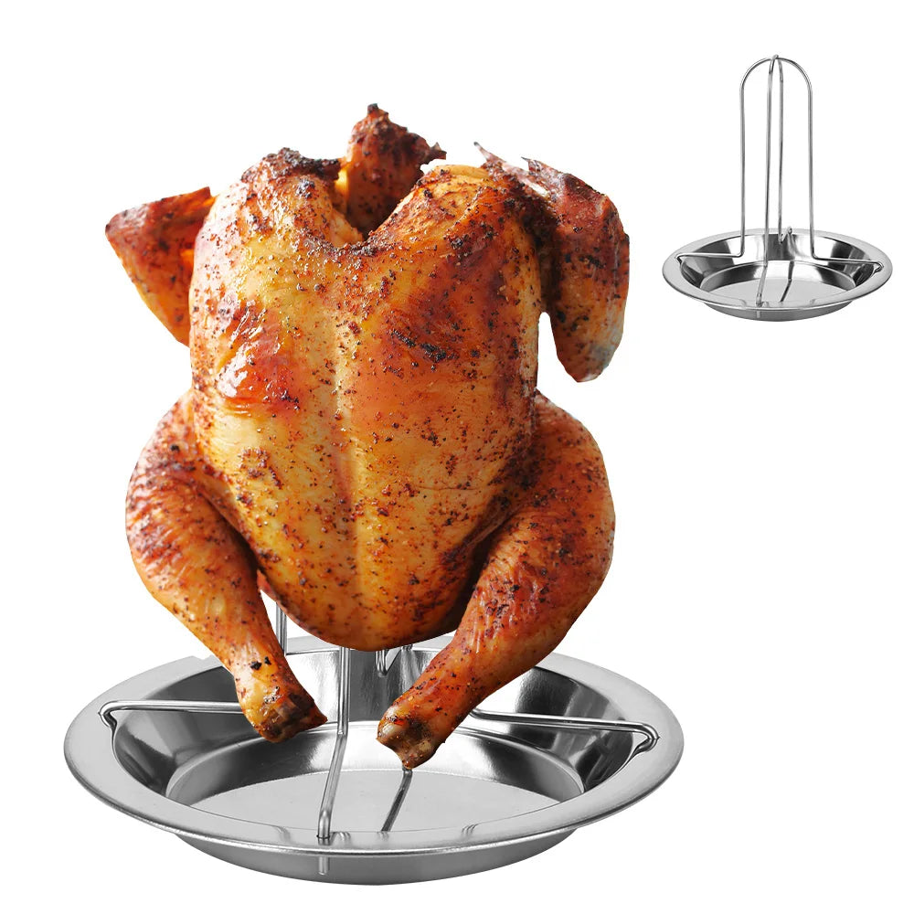 GrillRoast Rack - non-stick carbon steel chicken roaster for perfect BBQs
