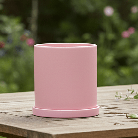 PLANTIVA – Pot de fleurs élégant en céramique avec soucoupe