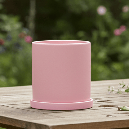 PLANTIVA – Pot de fleurs élégant en céramique avec soucoupe