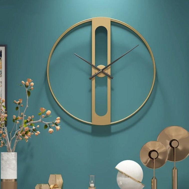 CHRONOLUX – 50 cm große Wanduhr aus gold- und schwarzem Metall für modernes Dekor 3