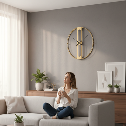 CHRONOLUX – 50 cm große Wanduhr aus gold- und schwarzem Metall für modernes Dekor 8