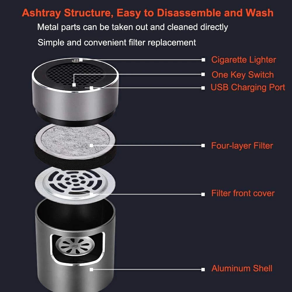 CLARASH – Intelligenter rauchfreier USB-Aschenbecher mit fortschrittlichem Luftfilter 4