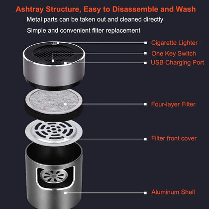 CLARASH – Intelligenter rauchfreier USB-Aschenbecher mit fortschrittlichem Luftfilter 4