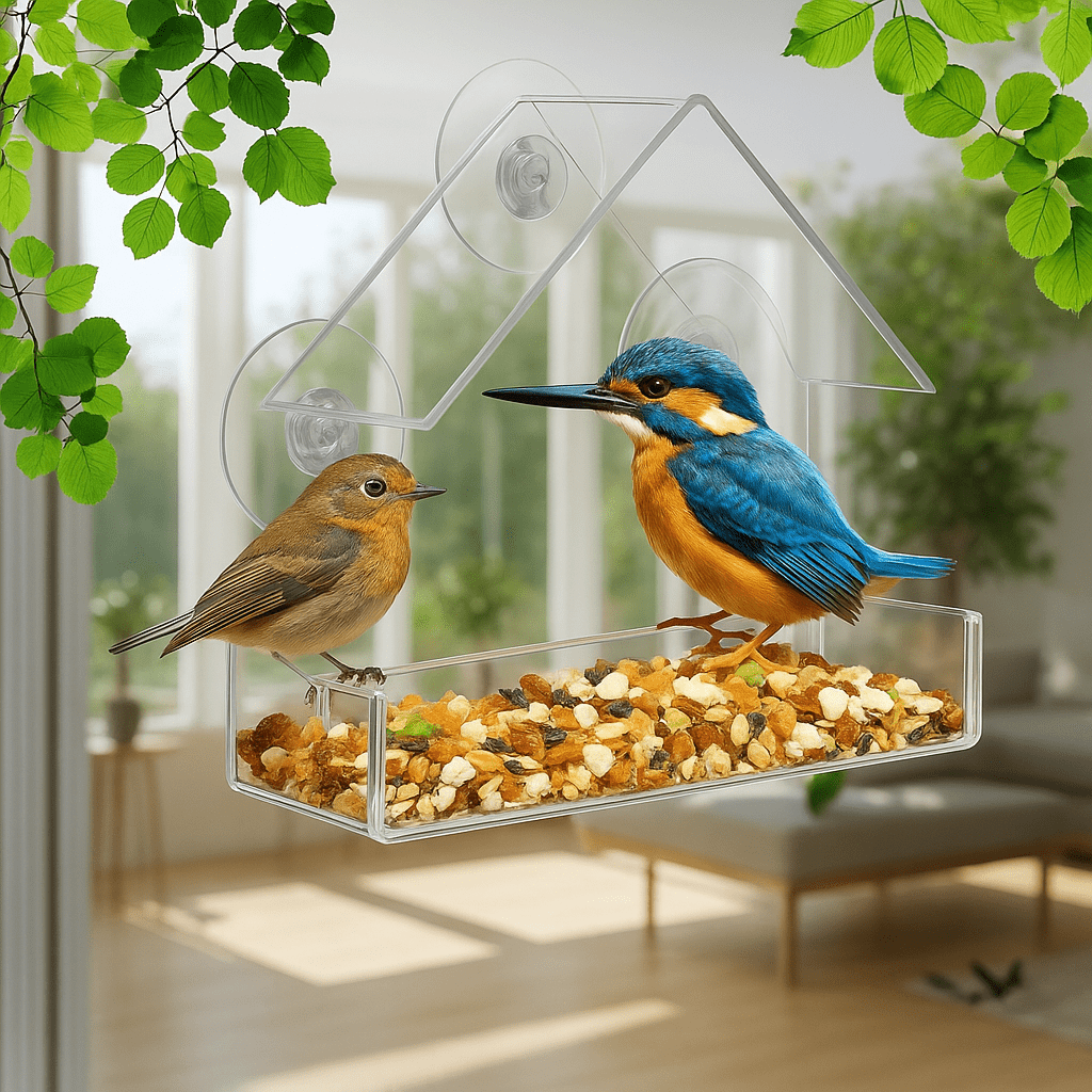 CLEARNEST – Transparent Fenster-Vogelfutterspender with Saugnäpfen 0